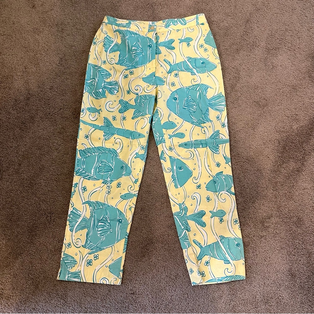 Lilly Pulitzer Vintage Fish Pants Cropped Capris